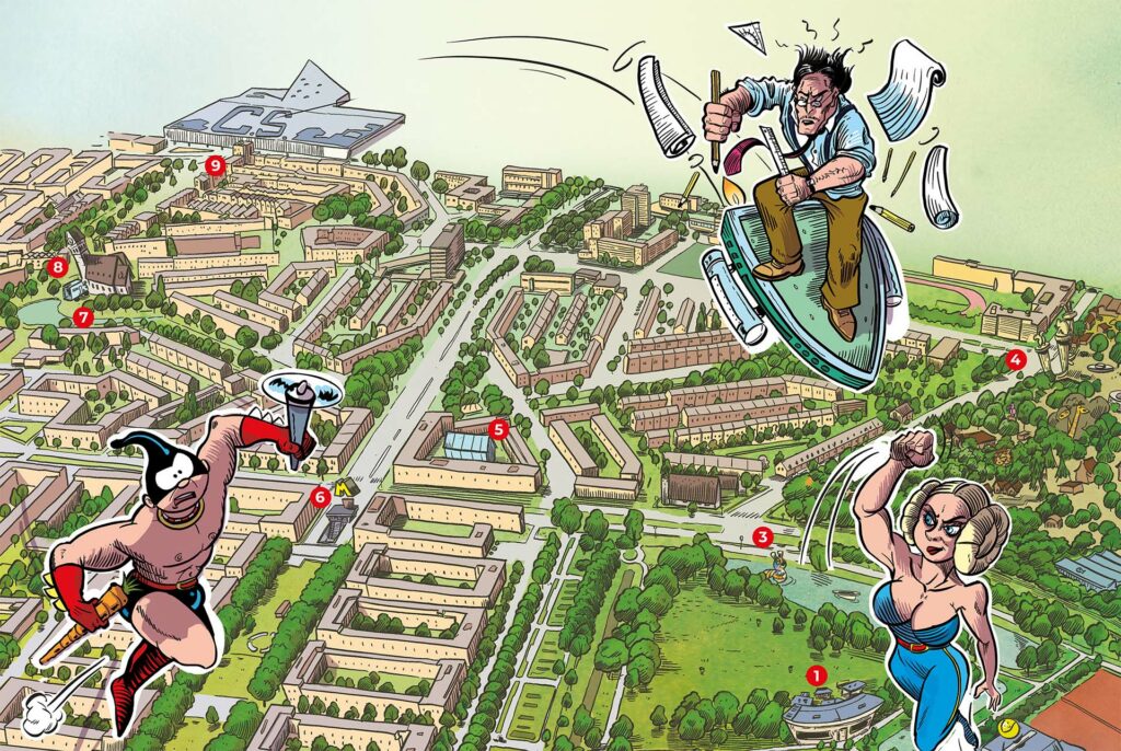 Plattegrond van Cross Comix Festival 2022 (illustratie: Bas de Ruiter)