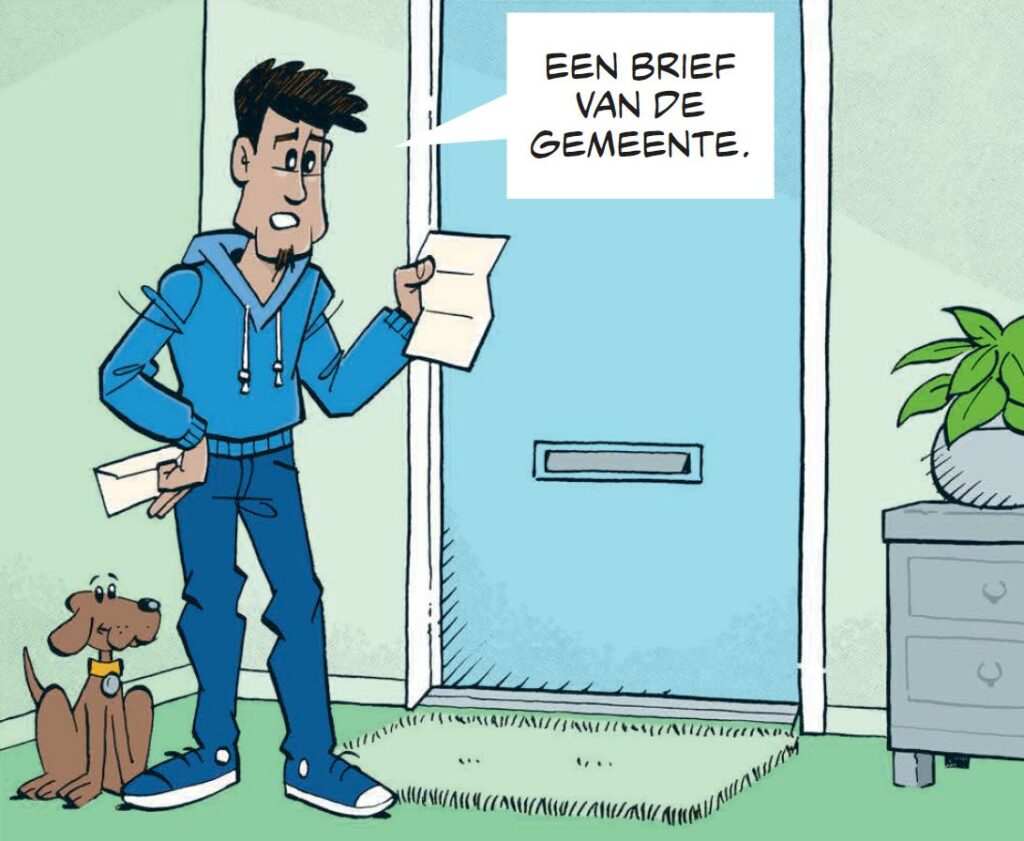Een brief van de gemeente (illustratie: mark van Herpen)